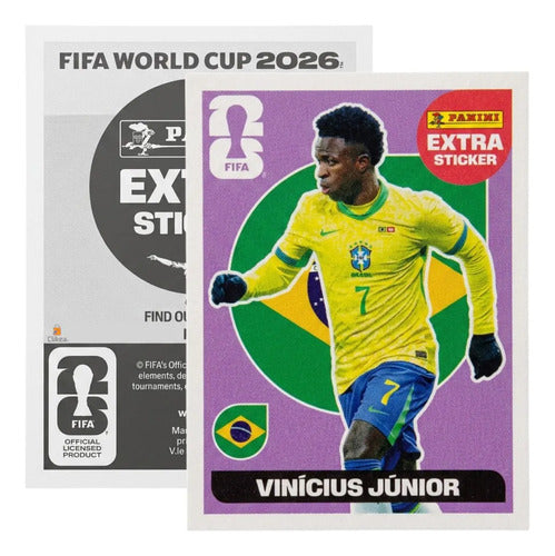 Extra Stickers Originales Panini Mundial 2026 A Elegir Vinicius Junior Morado 2026