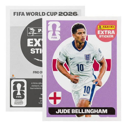 Extra Stickers Originales Panini Mundial 2026 A Elegir Jude Bellingham Morado 2026