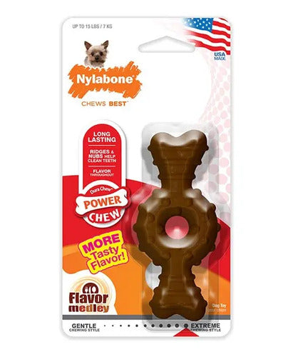Juguete Nylabone Para Perro Hueso Power Chew Anillo  Café