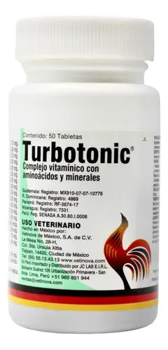 Turbotonic Complejo Vitaminico Aves Vetinova 50 Tabletas