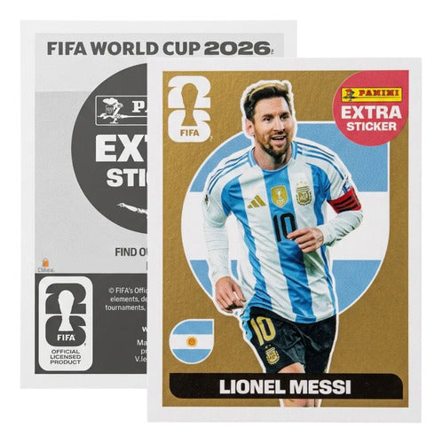 Extra Stickers Originales Panini Mundial 2026 A Elegir Lionel Messi Oro 2026