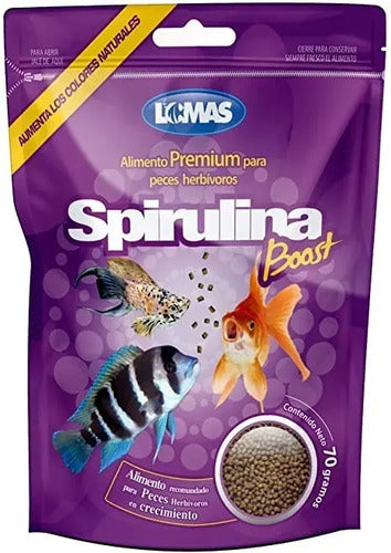 Alimento Para Peces Lomas Hervíboros Spirulina Boost 70gs