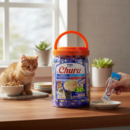 Inaba Churu Golosina Para Gatos Atún 50 Variedades 14g C/u