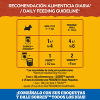 Pedigree - Sobres Para Perro, Raza Pequeña, Sabor Res En Filetes, Con Ingredientes Naturales, Proteínas Y Fibra, 24 Sobres, 100g C/u