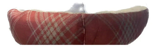 Cama Dmc Cozy Pet Extra Comfort Para Mascotas Con Estampado Rojo Vino / Gris