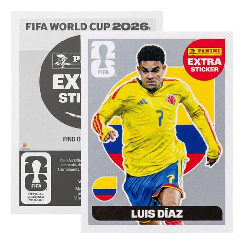 Extra Stickers Originales Panini Mundial 2026 A Elegir Luis Diaz Plata 2026