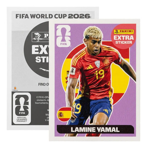 Extra Stickers Originales Panini Mundial 2026 A Elegir Lamine Yamal Morado 2026