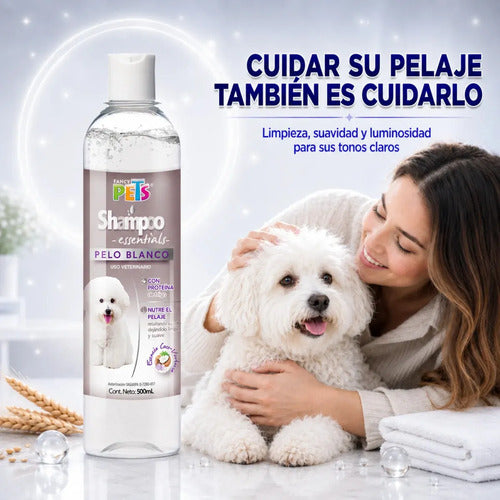Shampoo Para Perro Essentials Pelo Blanco 500 Ml Mascotas Fragancia Coco
