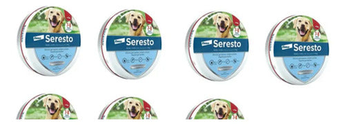 Caja Con 7 Collares Seresto Para Perros Anti Pulgas