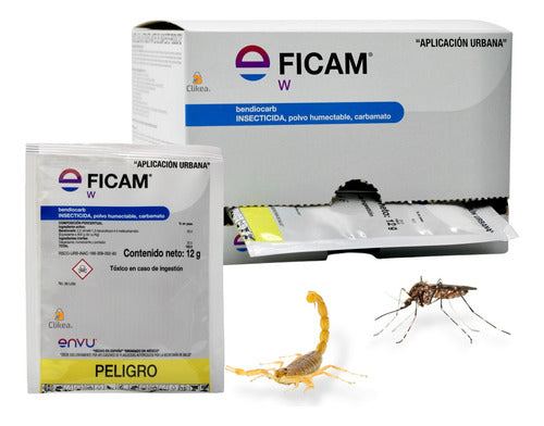 Caja Ficam W En Polvo Envu 10 Sobres 12g Control De Plagas