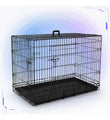 Jaula Metálica Plegable Fancy Pets Para Perro 1 M 42 In 2 Puertas Para Perros De 33 A 41 Kg Base Metálica Removible, Bandeja Plástica Extraíble Y Agarradera