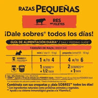 Pedigree - Sobres Para Perro, Raza Pequeña, Sabor Res En Filetes, Con Ingredientes Naturales, Proteínas Y Fibra, 24 Sobres, 100g C/u