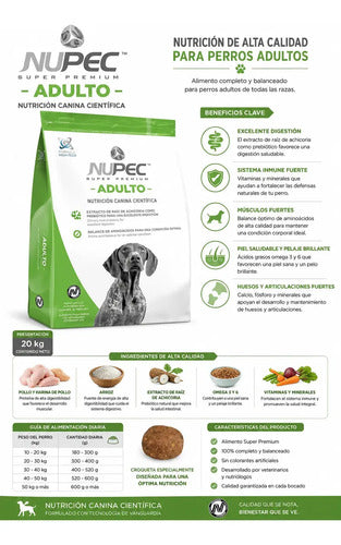 Croquetas Nupec Adulto Raza Grande Y Mediana 20kg