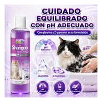 Shampoo Para Gato Essentials Fancy Pets 250 Ml, Limpieza Profunda Para Todo Tipo De Pelo, Suaviza, Hidrata, Ayuda Al Cepillado Y Deja Aroma A Mora Azul