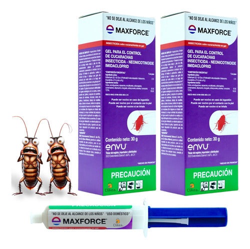 Paquete De 2 Maxforce Gel 30g Mata Cucarachas Max Force