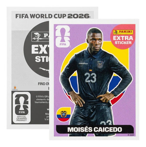 Extra Stickers Originales Panini Mundial 2026 A Elegir Moisés Caicedo Morado 2026