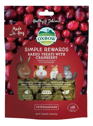 Premios Snacks Oxbow Simple Rewards Arándano Conejos 85 G