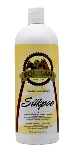 Equisan Shampoo Y Acondicionador Para Caballo Silkpoo 946 Ml