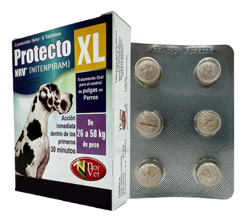 Protecto Xl Nrv 6 Tabletas Antipulgas Perros 26 A 50 Kg
