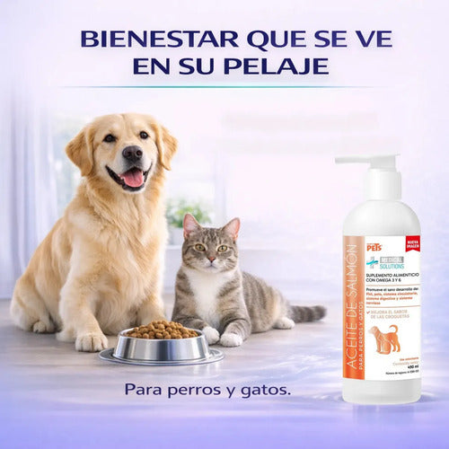 Aceite De Salmón Omega 3 Y 6 Para Perros Y Gatos 490 Ml