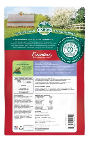 Oxbow Essentials Alimento Cuyos Jóvenes 2.2kg Con Heno De Alfalfa