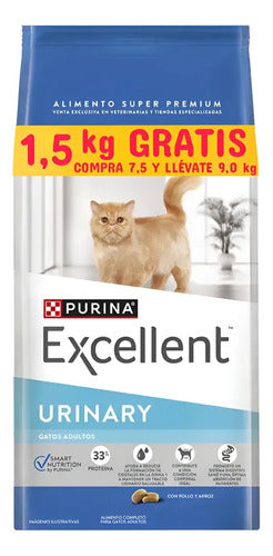 Excellent Urinary Para Gato Bulto 7.5kg + 1.5kg De Regalo