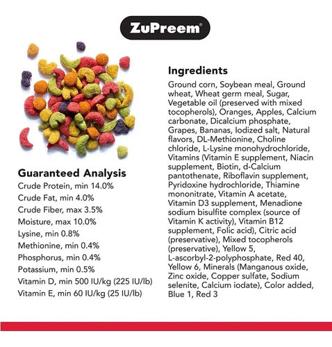 Alimento Zupreem Fruitblend Para Loros Croquetas 907 G