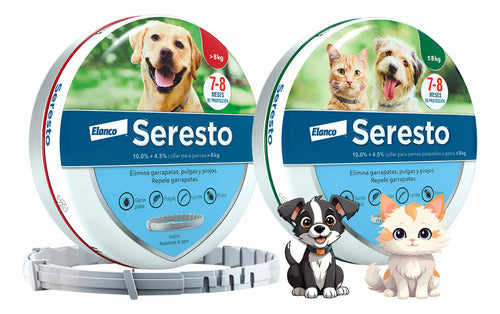 Collar Seresto Tamaño A Elegir Perros Gatos Repelente Elanco · Gris · Liso · MAYOR MAS 8KG