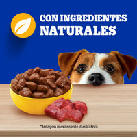 Pedigree - Sobres Para Perro, Raza Pequeña, Sabor Res En Filetes, Con Ingredientes Naturales, Proteínas Y Fibra, 24 Sobres, 100g C/u