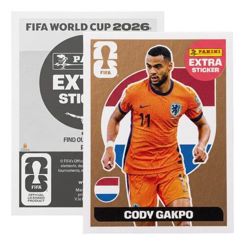 Extra Stickers Originales Panini Mundial 2026 A Elegir Cody Gakpo Bronce 2026