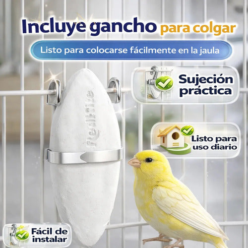 Hueso De Jibia Para Aves De Ornato Barra De Calcio 40 Gr Vitamina A D3 Y Magnesio Auxiliar Para Desgaste Natural De Pico Y Garras Ideal En Postura Y Muda De Pluma