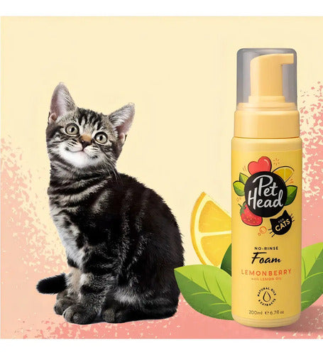 Pet Head Shampoo Seco Sin Enjuague Para Gato 200ml Limonada Fresa Lemonberry