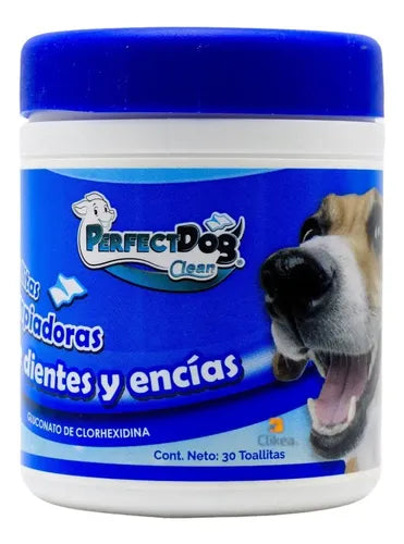 30 Toallitas Limpiadoras Dientes Y Encias Perfect Dog Clean