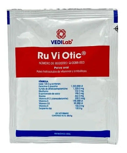 10 Sobres De 20 Gramos Ruviotic Vitaminas Aves Ru Vi Otic