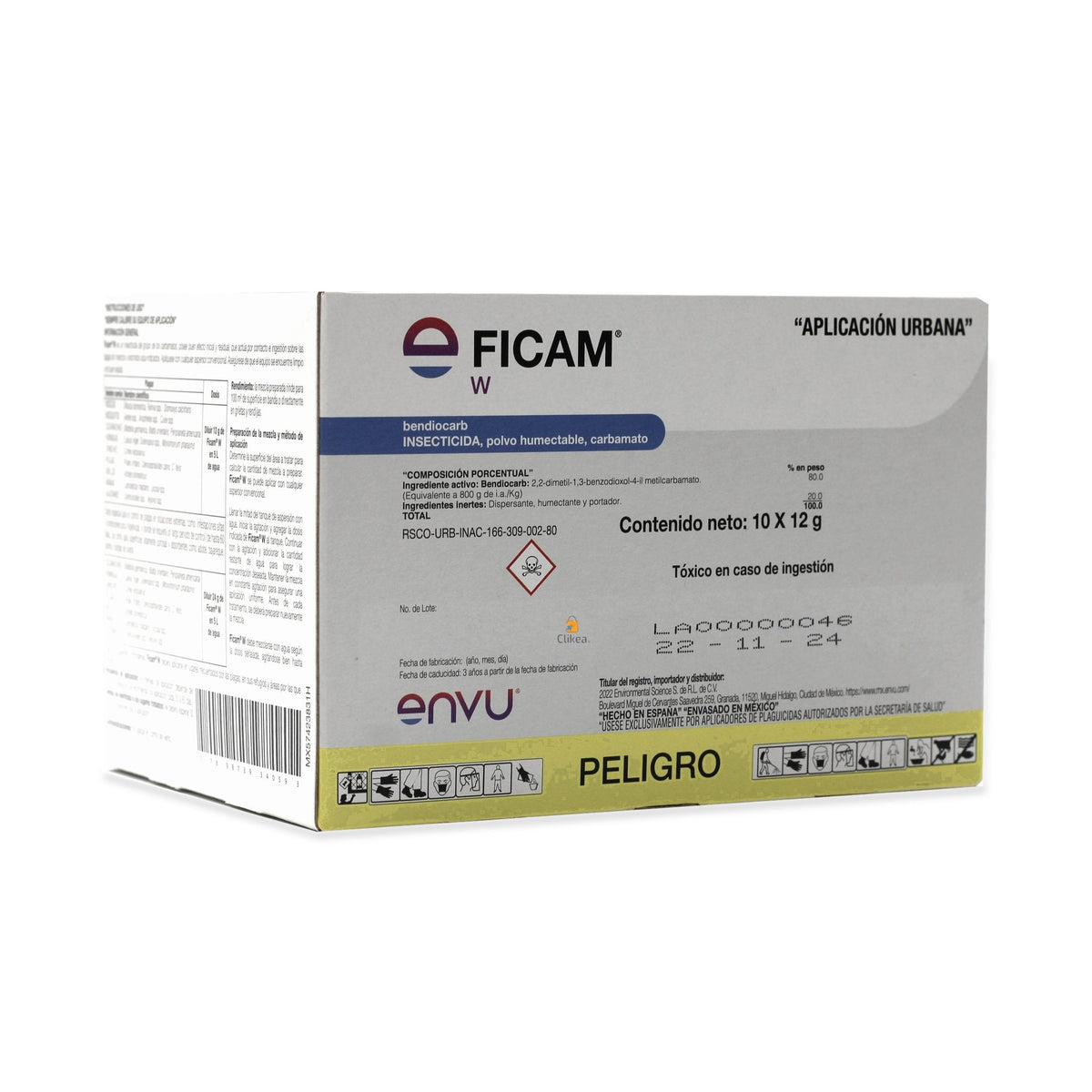 Ficam W Envu 10 sobres de 12 g — caja completa, composición y advertencias