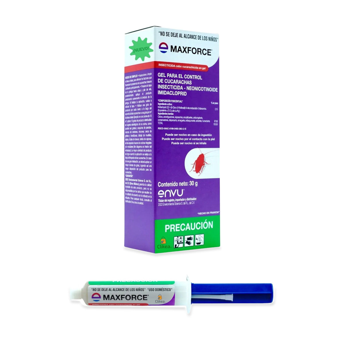 Maxforce Gel Envu 30 g — caja y jeringa completas, una unidad representativa de la caja de 50