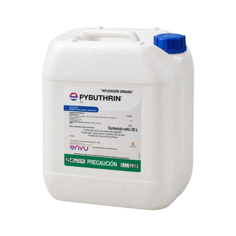 Garrafa 20l Pybuthrin 33 Insecticida Piretrinas Envu — garrafa auténtica de veinte litros completa con fondo blanco