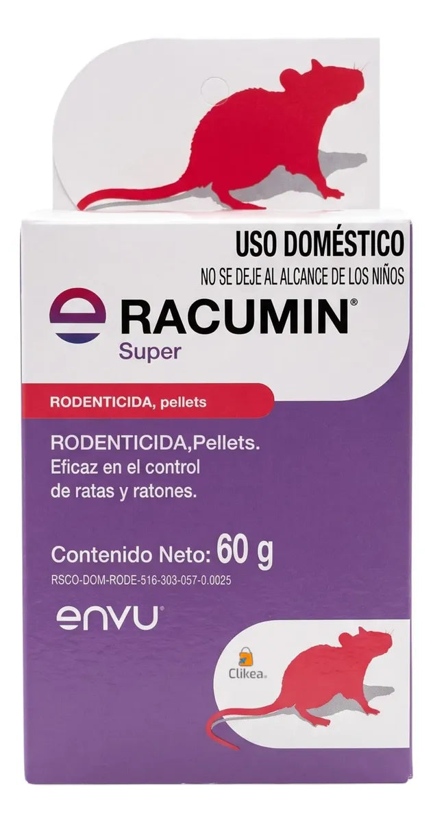 Racumin Super Rodenticida Pellets Ratas Y Ratones 60 G