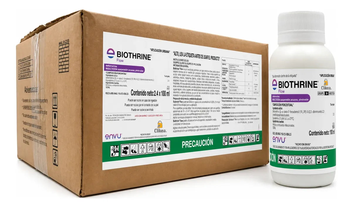 Caja 24 Piezas Biothrine Flow 100 Ml Para Chinches, Mosca