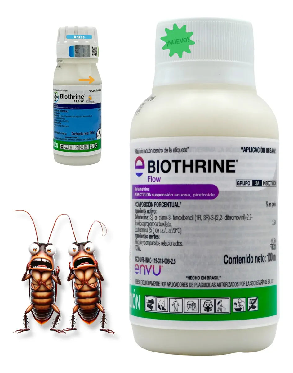 Biothrine Flow 100 Ml + Atomizador Veneno Chinches Cucaracha