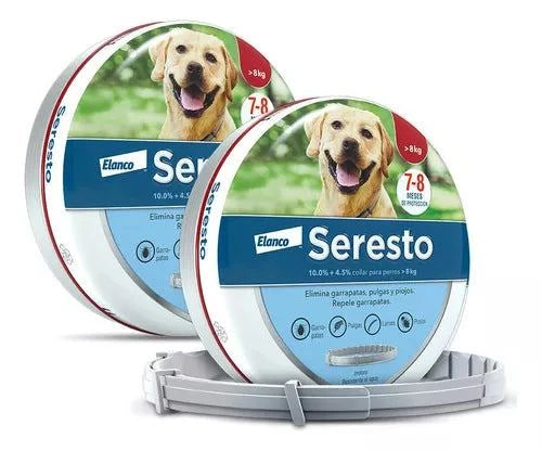 Paquete De 2 Collares Antipulgas Seresto a elegir elanco