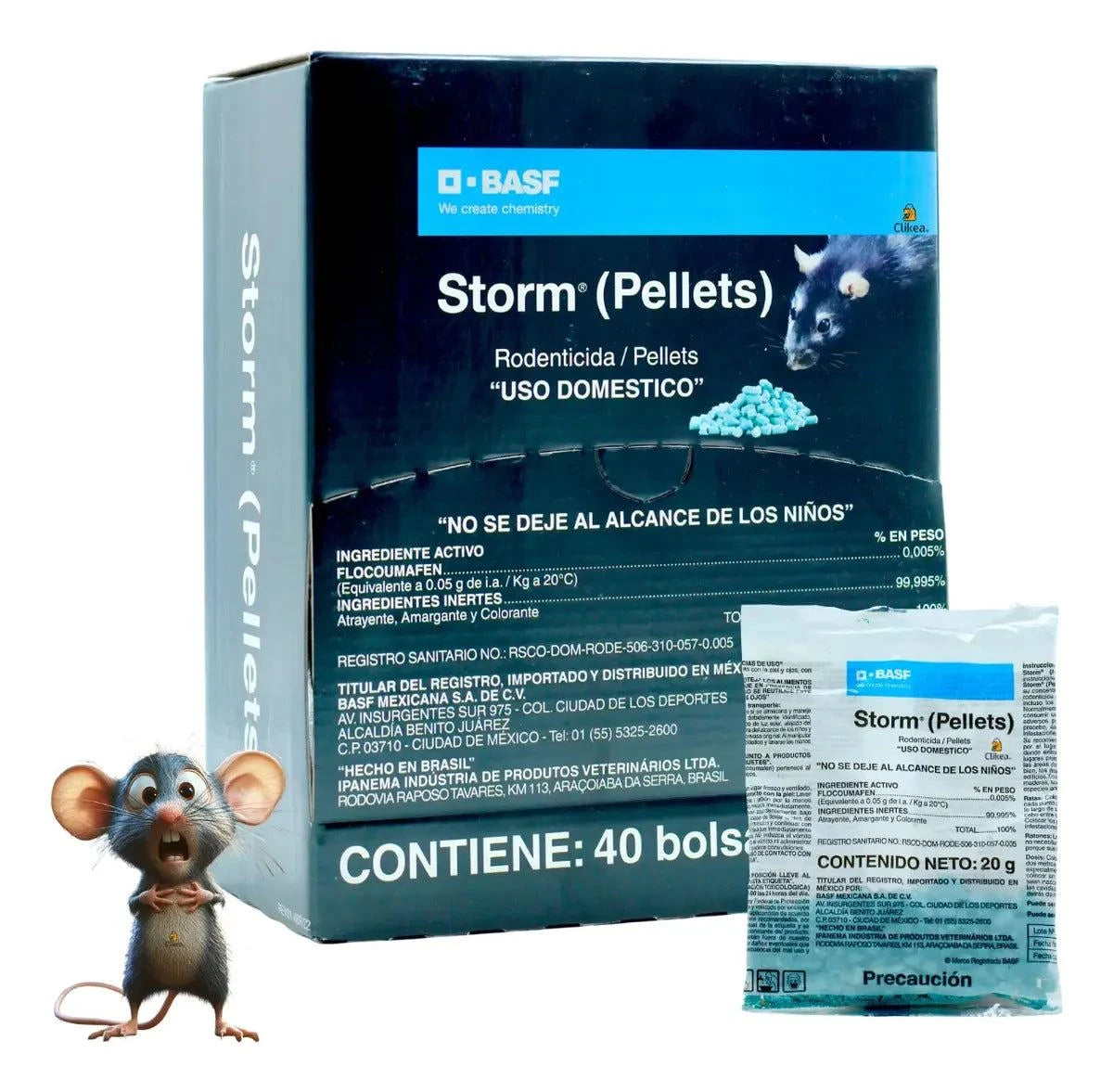Storm Pellets Caja Con 40 Bolsas De 20 G Rodenticida