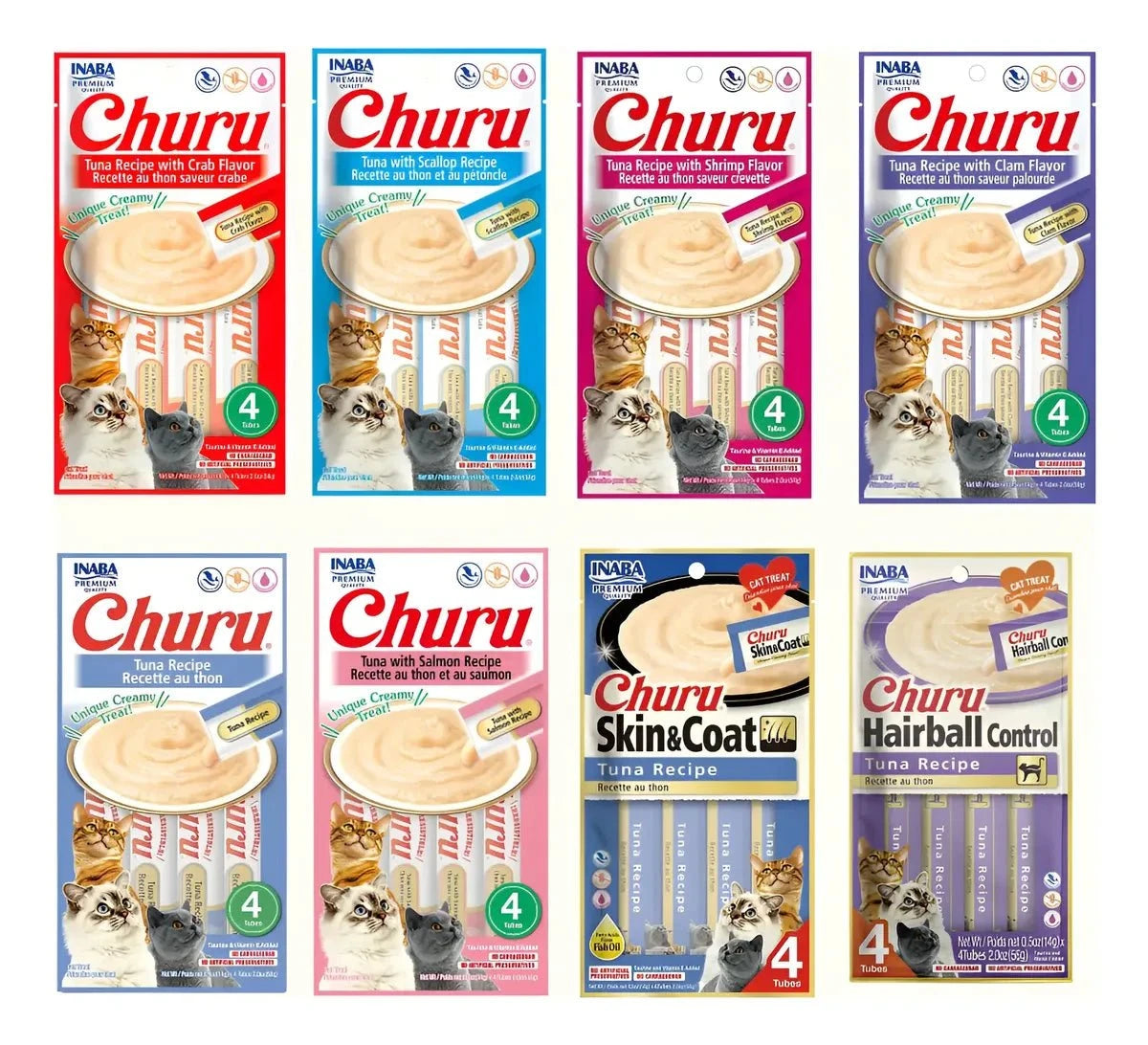 Premios Churu Snack Sabores Surtidos Caja Con 192 Pzas De 14g