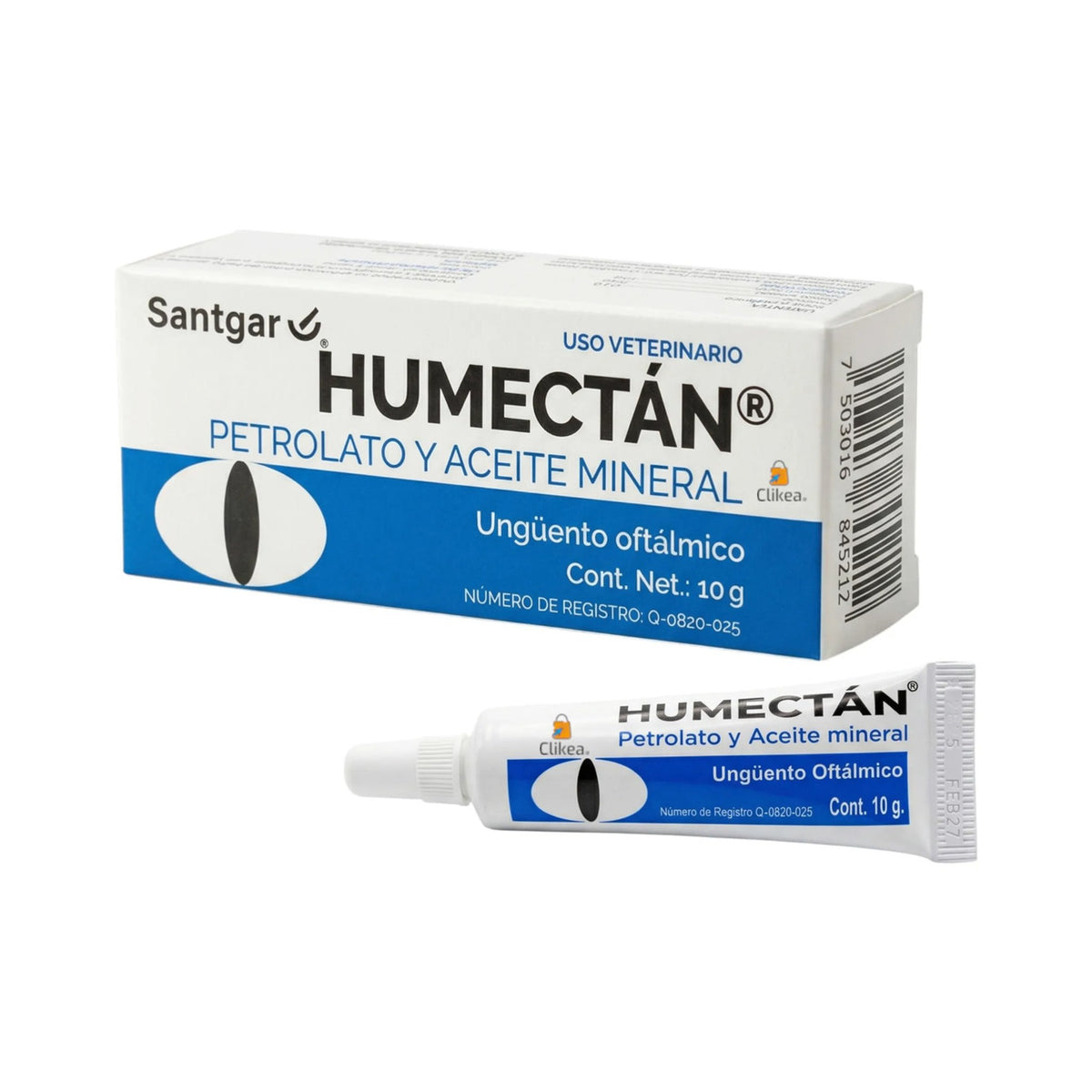Humectan Santgar Unguento Oftalmico Veterinario 10 g — conjunto original de caja y tubo10g