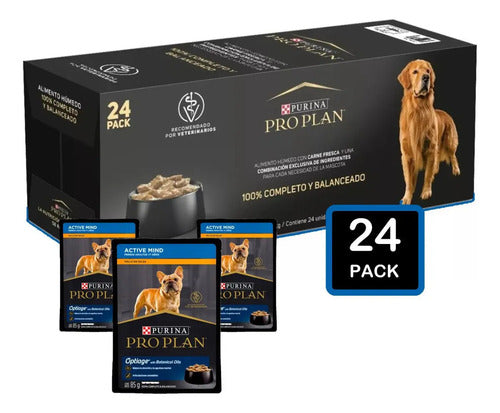 Purina Pro Plan Active Mind perro senior, 24 sobres de 85 g