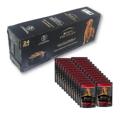 Purina Pro Plan Adulto carne, paquete de 24 sobres de 85 g