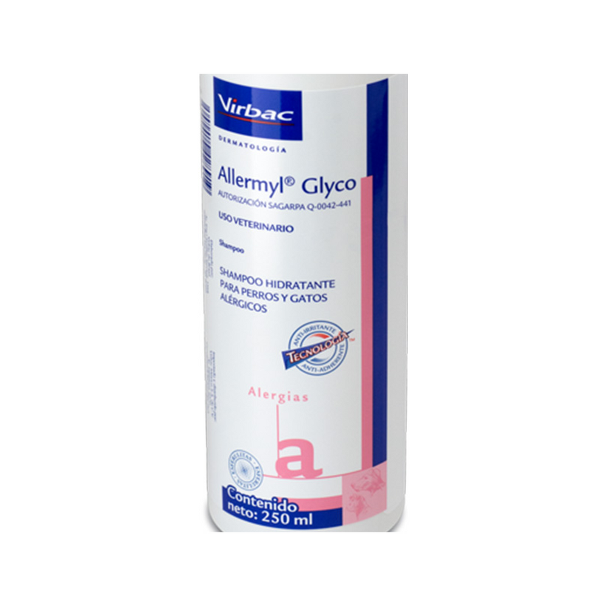 Virbac Allermyl Glyco Shampoo Dermatologico 250 ml — detalle fiel del nombre y presentación original