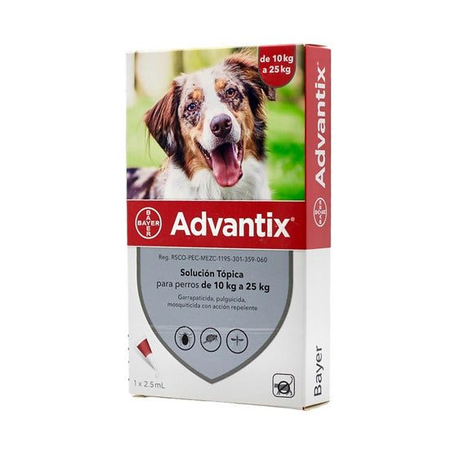 Advantix para perros de 10 a 25 kg, pipeta de 2.5 ml