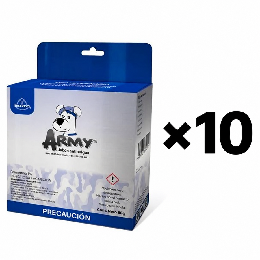Army jabón antipulgas paquete con 10 piezas