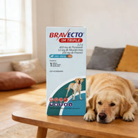 Bravecto 1M Triple para perros de 20 a 40 kg, caja con 1 tableta de 400 mg — foto 2